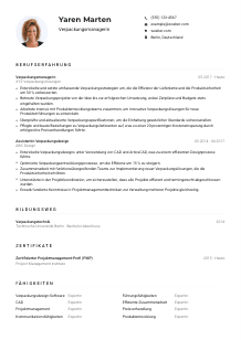 Lebenslauf-Muster für Verpackungsmanager*in