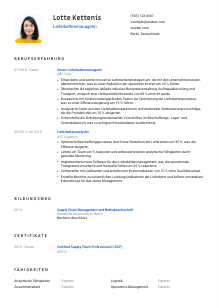 Lebenslauf-Vorlage für Lieferkettenmanager*in #1