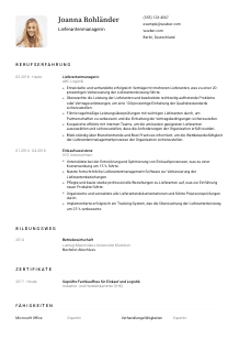 Lebenslauf-Vorlage für Lieferantenmanager*in #1