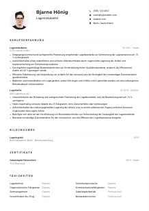 Lebenslauf-Muster für Lagermitarbeiter*in