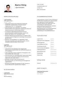 Lebenslauf-Vorlage für Lagermitarbeiter*in #1