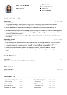Lebenslauf-Muster für Lagerarbeiter*in