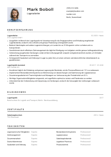 Lebenslauf-Vorlage für Lagerarbeiter*in #2
