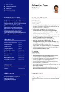 Lebenslauf-Vorlage für Kfz-Techniker*in #3