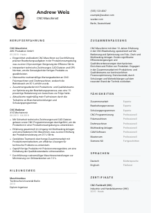 Lebenslauf-Vorlage für CNC-Maschinist*in #2