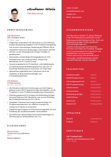 Lebenslauf-Vorlage für CNC-Maschinist*in #3