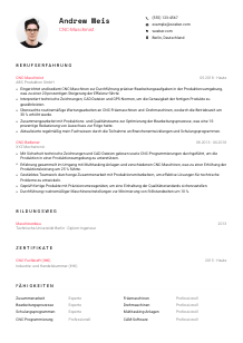 Lebenslauf-Vorlage für CNC-Maschinist*in #1