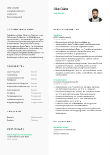 Lebenslauf-Vorlage für Fabrikleitung #2