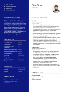 Lebenslauf-Vorlage für Fabrikleitung #3