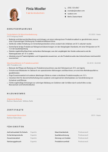 Lebenslauf-Vorlage für Fabrikmitarbeiter*in #3