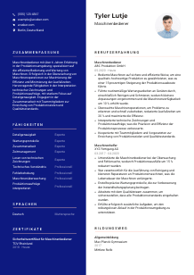 Lebenslauf-Vorlage für Maschinenbediener*in #3