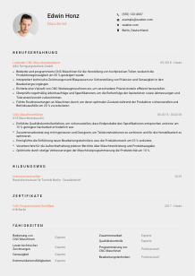 Lebenslauf-Vorlage für Maschinist*in #3