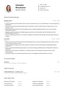 Lebenslauf-Muster für Manuelle*r Tester*in