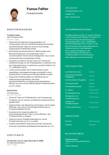 Lebenslauf-Vorlage für Produktionsleiter*in #2