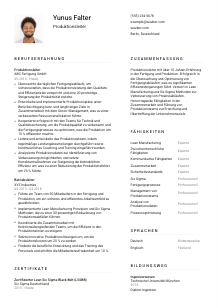 Lebenslauf-Vorlage für Produktionsleiter*in #1