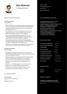Lebenslauf-Vorlage für Fertigungstechniker*in #3