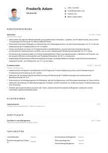 Lebenslauf-Muster für Werksleiter*in