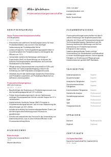 Lebenslauf-Vorlage für Prozessentwicklungwissenschaftler*in #2