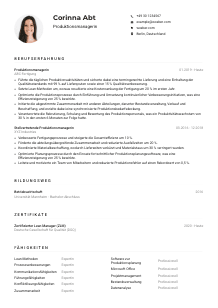 Lebenslauf-Muster für Produktionsmanager*in