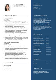 Lebenslauf-Vorlage für Produktionsmanager*in #2