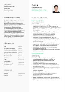 Lebenslauf-Vorlage für Qualitätsspezialist*in in F&E #2