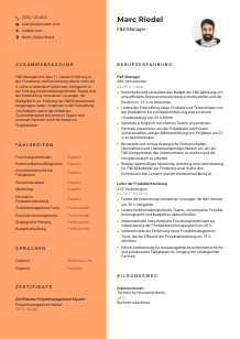 Lebenslauf-Vorlage für F&E-Manager*in #3
