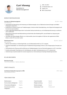 Lebenslauf-Muster für Assistenz im Markenmanagement