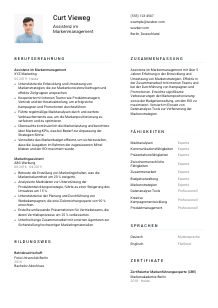Lebenslauf-Vorlage für Assistenz im Markenmanagement #1