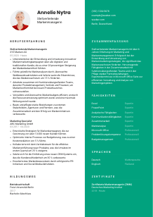 Lebenslauf-Vorlage für Stellvertretende*r Markenmanager*in #2