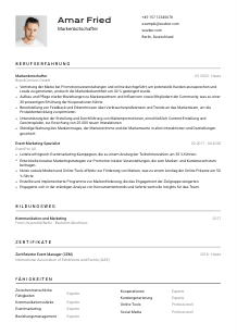 Lebenslauf-Vorlage für Markenbotschafter*in #2
