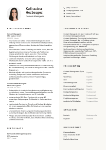 Lebenslauf-Vorlage für Content-Manager*in #2