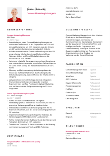 Lebenslauf-Vorlage für Content-Marketing-Manager*in #2