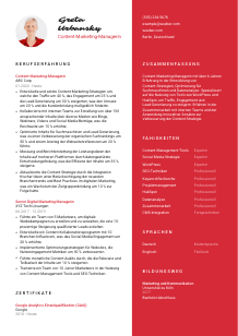 Lebenslauf-Vorlage für Content-Marketing-Manager*in #3