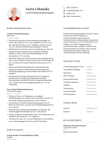 Lebenslauf-Vorlage für Content-Marketing-Manager*in #1