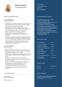 Lebenslauf-Vorlage für Content-Moderator*in #2