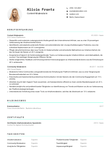 Lebenslauf-Vorlage für Content-Moderator*in #3