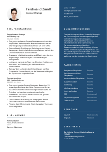 Lebenslauf-Vorlage für Content-Stratege*in #2