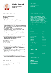 Lebenslauf-Vorlage für Kreativ*in im digitalen Marketing #2
