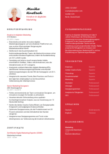 Lebenslauf-Vorlage für Kreativ*in im digitalen Marketing #3