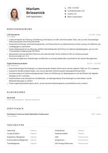 Lebenslauf-Muster für CRO-Spezialist*in