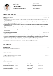 Lebenslauf-Muster für Digital-Account-Manager*in