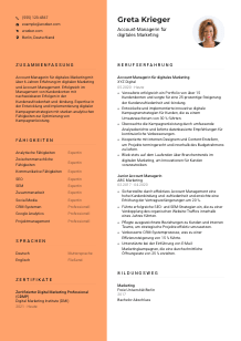 Lebenslauf-Vorlage für Account-Manager*in für digitales Marketing #3
