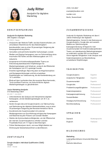 Lebenslauf-Vorlage für Analyst*in für digitales Marketing #1