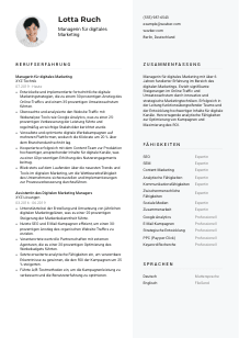 Lebenslauf-Vorlage für Manager*in für digitales Marketing #2
