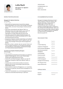 Lebenslauf-Vorlage für Manager*in für digitales Marketing #1