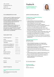 Lebenslauf-Vorlage für Projektmanager*in digitales Marketing #2