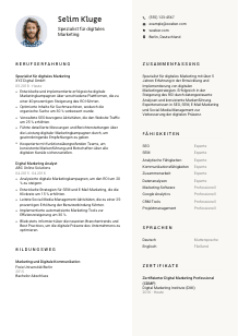 Lebenslauf-Vorlage für Spezialist*in für digitales Marketing #2
