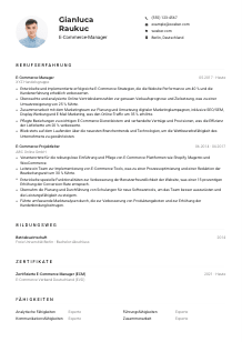 Lebenslauf-Muster für E-Commerce-Manager*in