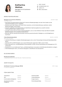 Lebenslauf-Muster für Manager*in im E-Commerce-Marketing