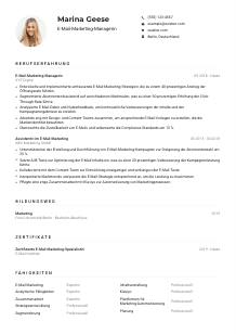 Lebenslauf-Muster für E-Mail-Marketing-Manager*in